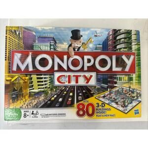 Monopoly CITY Edition Hasbro Board Game with 80 3-D Buildings **100% COMPLETE**